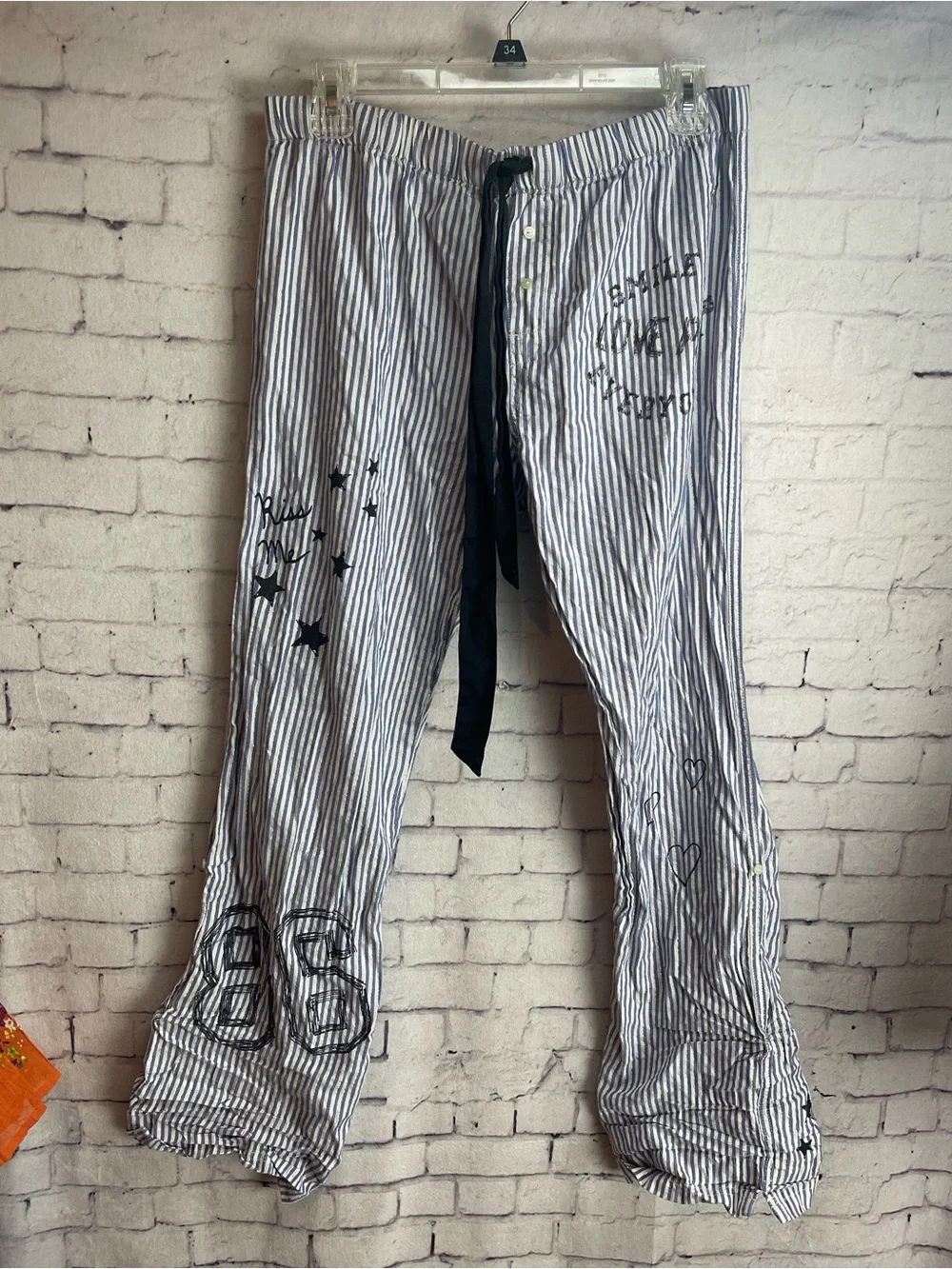 Pink by Victorias Secret striped pajama pants size small